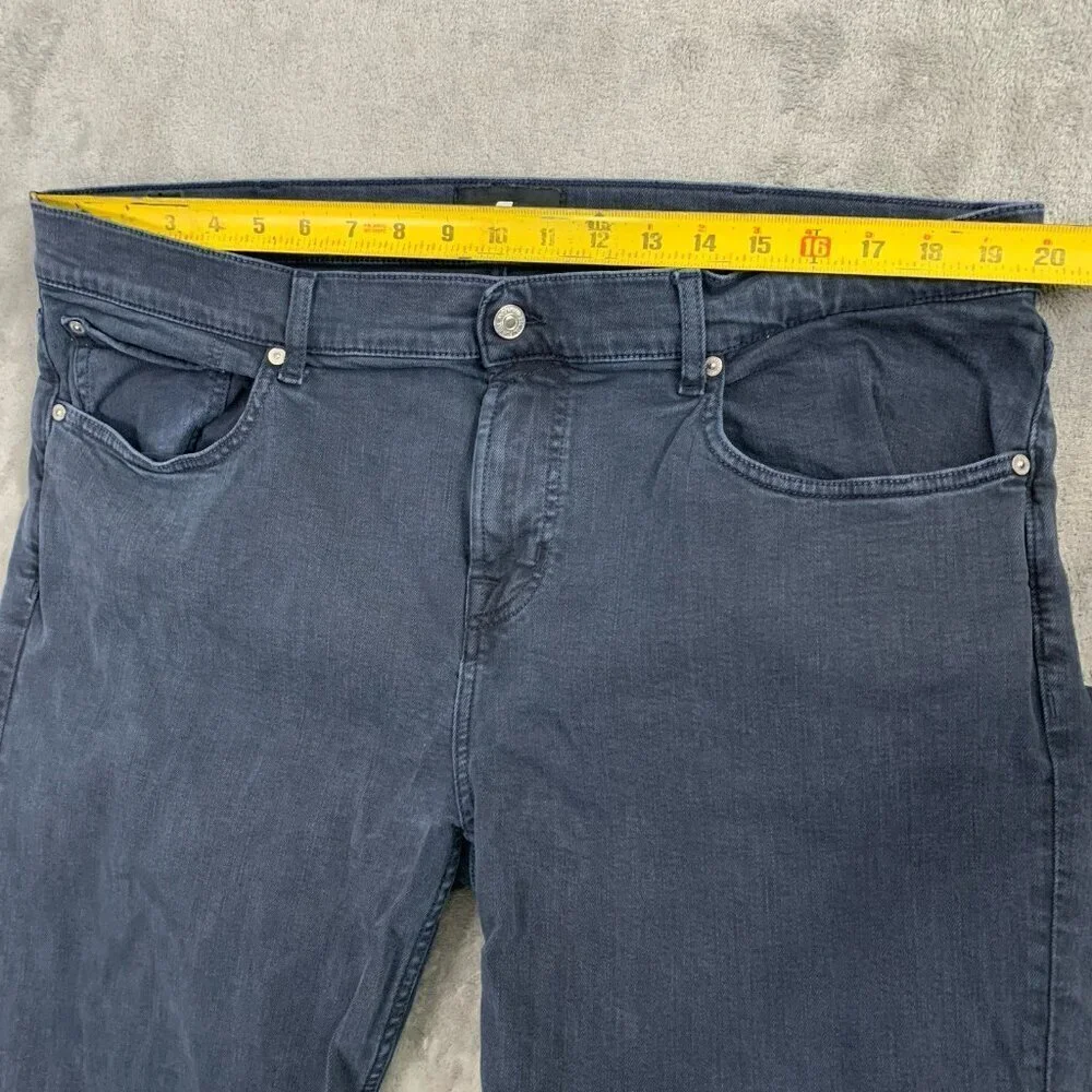 7 for all Mankind Slimmy Jeans Mens 40x31” Faded Blue Straight Leg Denim Stretch